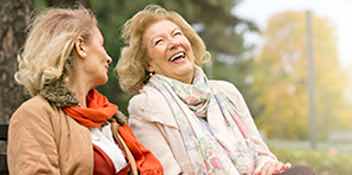 two women laughing