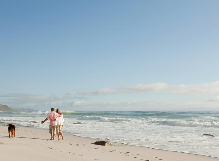 walking on beach