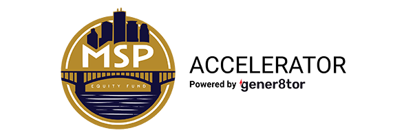 MSP Equity Fund logo with a cityscape and river bridge design, alongside the Accelerator Powered by text with Generator logo.
