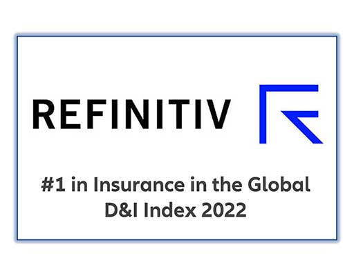 REFINITIV #1 in Insurance in the Global D&I Index 2022 logo