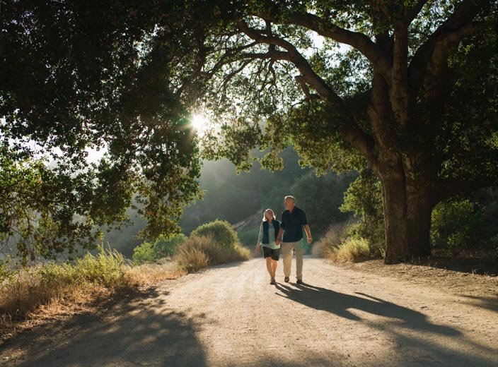couple walking outdoors