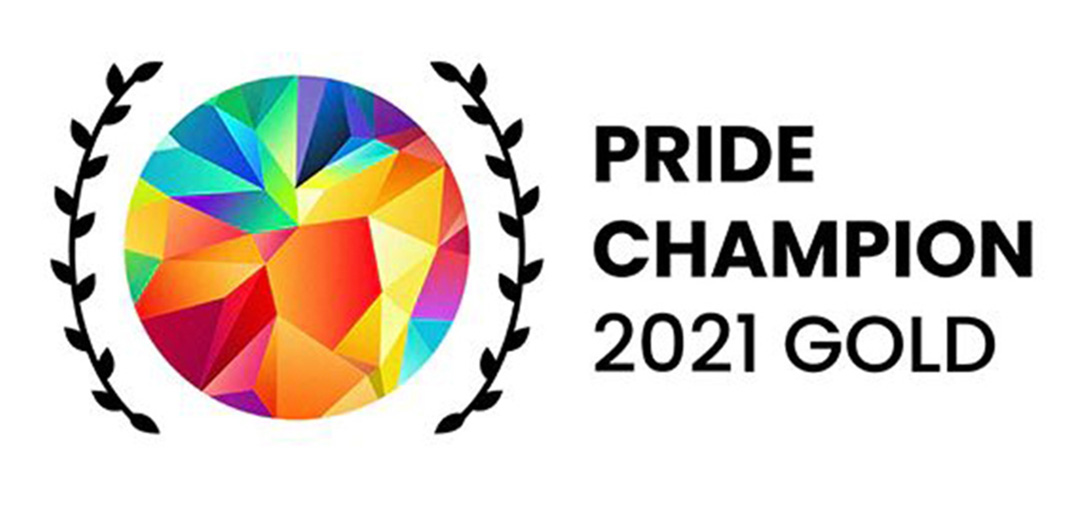 Pride champion 2021 gold logo