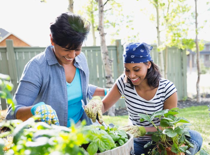 woman gardening