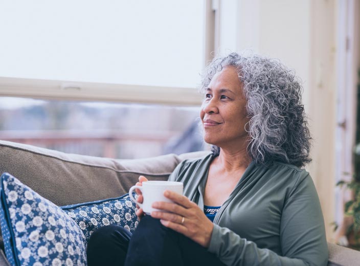 woman hold coffee