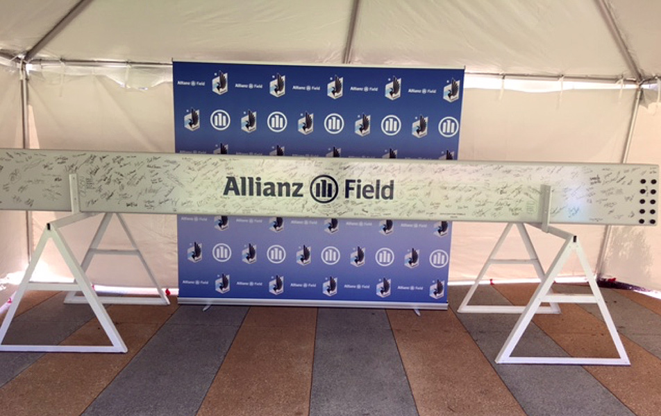 Allianz Field signed beam 9 2018